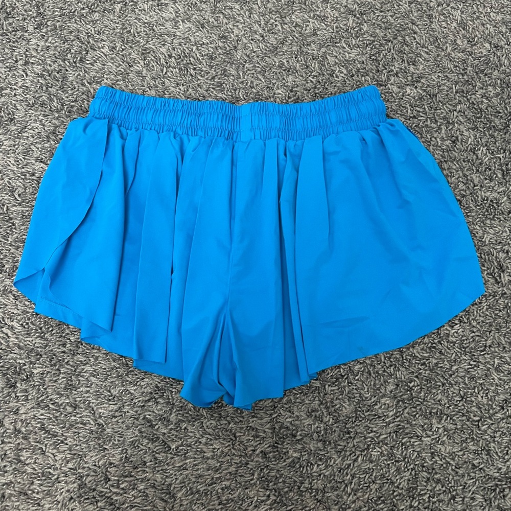 Flowy blue athletic shorts